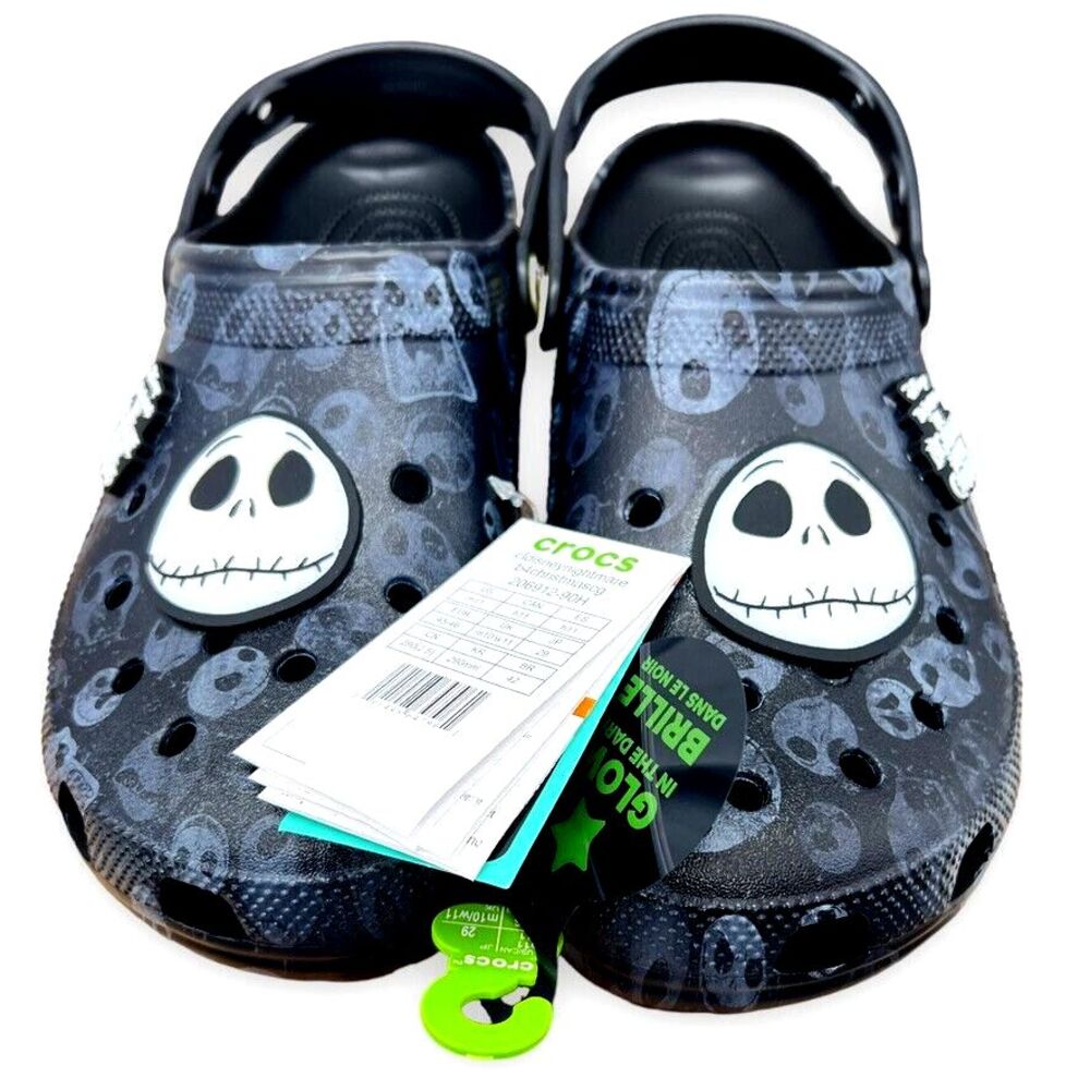 Crocs Disney Nightmare Before Christmas Glow In Dark Clogs Mens‎ 12 Halloween